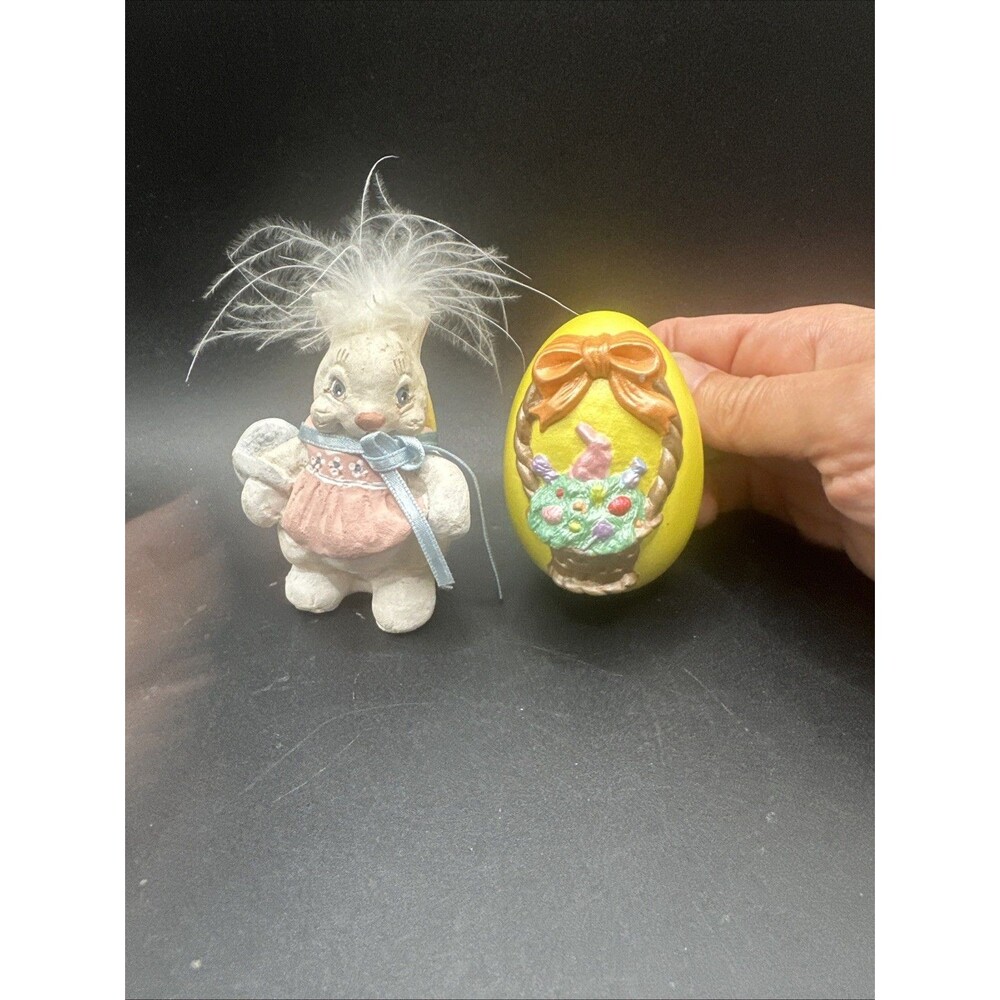 Dreamsicles Kristin Haynes bunny rabbit figurine Fluffy hair 1994 W Nowell’s Egg